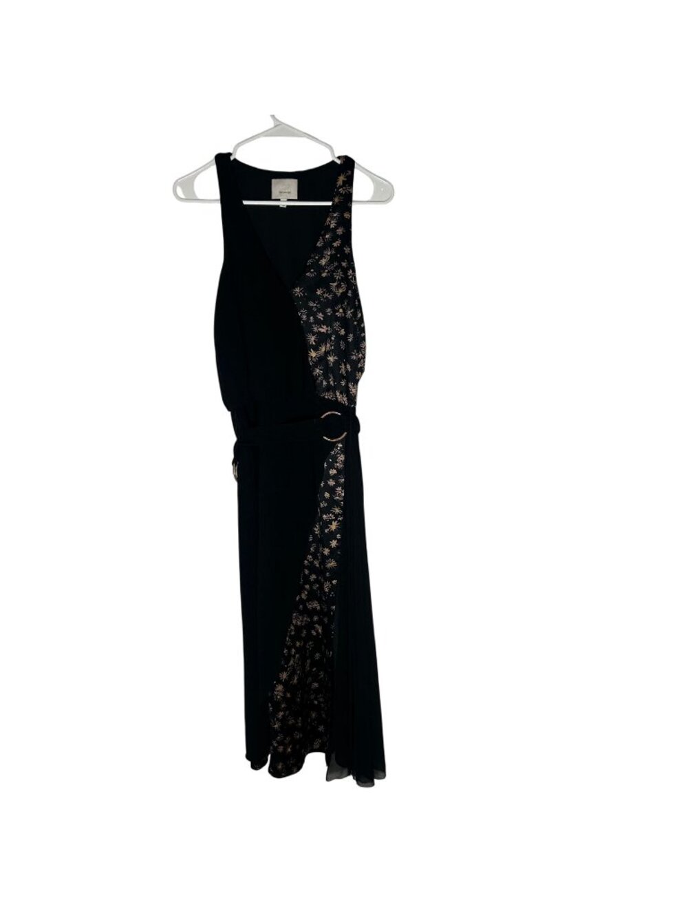 Cinq À Sept Floral Print Sleeveless Midi Dress Size 0 Black/Floral